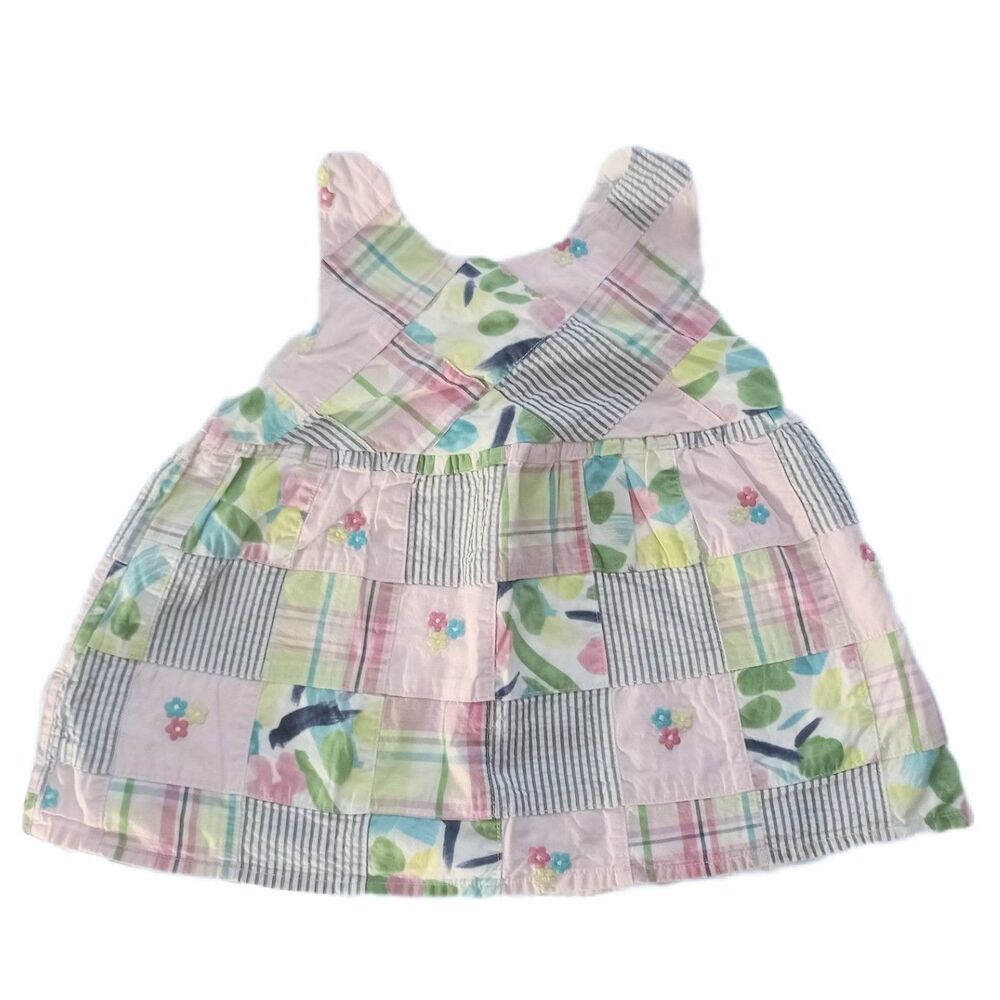 Gymboree Pink Patchwork Layered Tank Top Sz 6 Girls